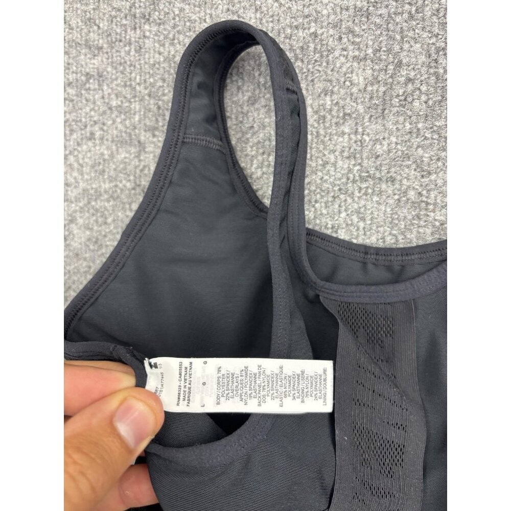 Nike Sports Bra Womens Large Black Dri-FIT ADV Front‎ Zip Racerback Padded Mesh - Picture 6 of 6